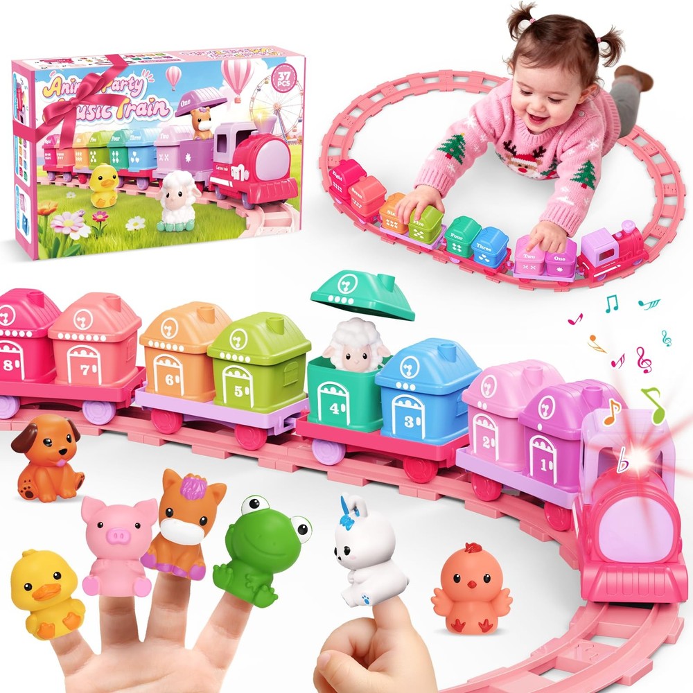 Train Set Toddlers for 1-3 Learning for Ages 1 2 3,Montessori Learning Matchi…