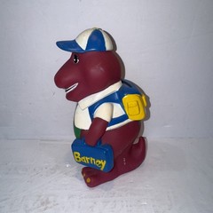 Vtg 1992 Lyons Group 7″ Barney Purple Dinosaur Coin Piggy Bank Back to School