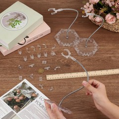 2PCS Action Figure Stand with Adjustable Metal Support Arm, Action Figure Clear