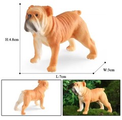 Bulldog Dog Toy Action Figure Small Animal Figurine Doll Gift for Kids