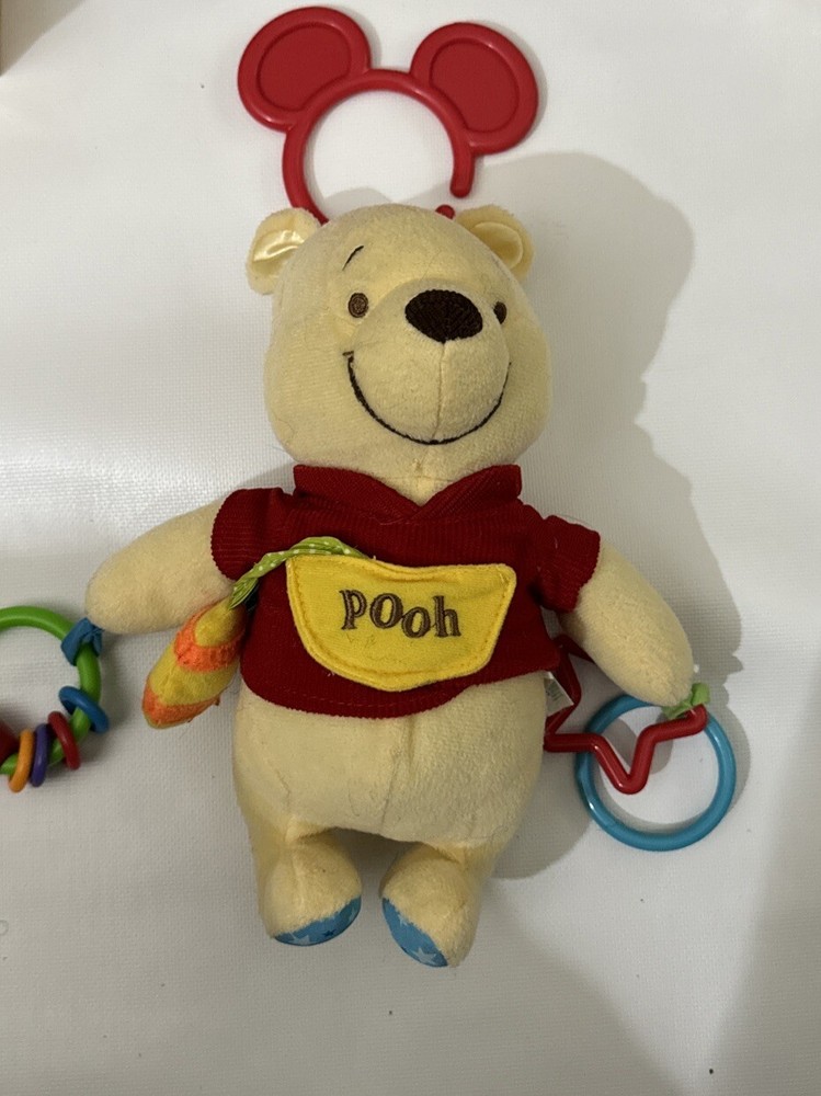 Winnie The Pooh Disney Baby Toy Crib Stroller Teether Rattle Plush