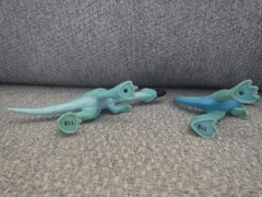 Dinosaur Train OLLIE 118 & OREN 119 Ornithomimus figure lot 2010 Learning Henson