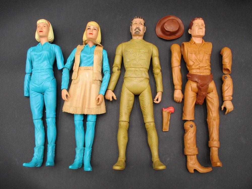 1960s Marx Jane Johnny West Stuart the Silver Knight Cowboy Western Dolls