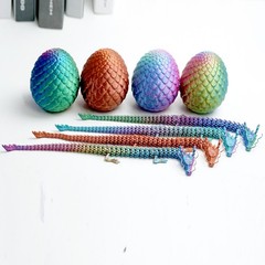 4PCS 3D Printed Dragon Egg Model,Articulated Animals figure,Toys Home Decor