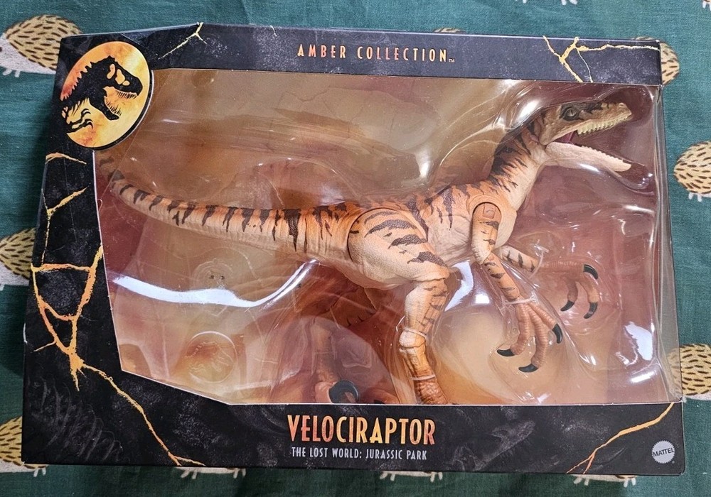 New Jurassic Park Amber Collection VELOCIRAPTOR The Lost World Action Figure