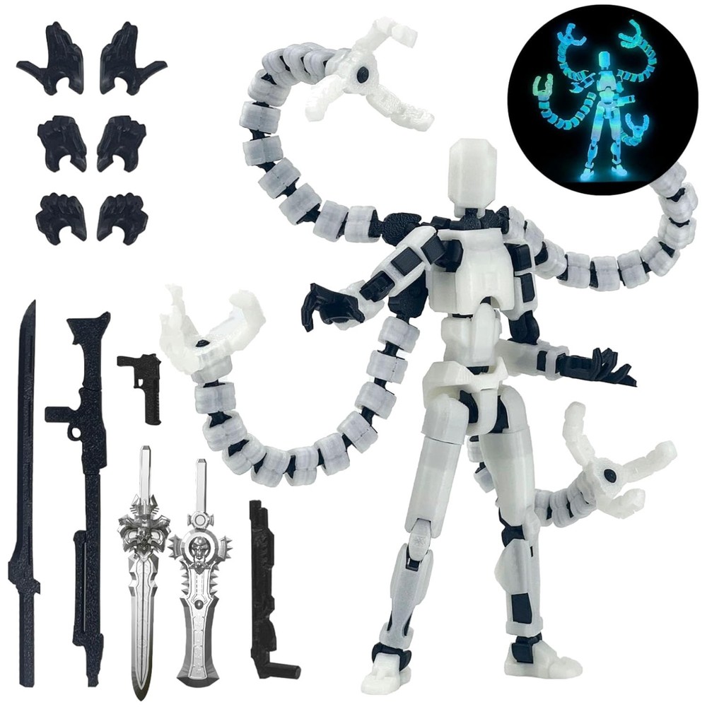 T13 Fully Jointed 3D Printed Figure with Weapons