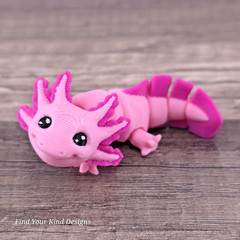 Mini Axolotl 3D Printed Articulated Flexi Fidget Desk Pet Toy 2.5 Inch