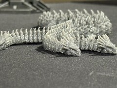 Glossy Articulated Hydra Toy, Gray, 3-D printed Fidget Toy