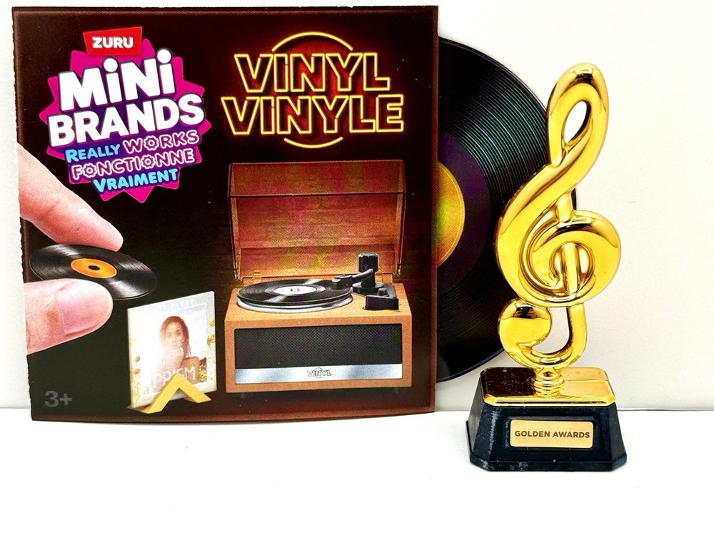 RARE Mini Brands Vinyl Really Works Golden Music Note Awards ￼￼