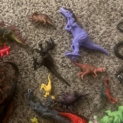 Large Mixed Lot of 41 Vintage Dinosaurs Lion animals Toys Figures 3” To 9” Dinos