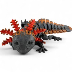 RobotoLotyl Steampunk Axolotl Figurine – 3D Printed Mechanical Animal with