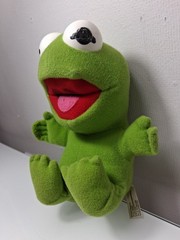 Vintage 1987 Baby Kermit Plush Toy Collectible Jim Henson Muppets Stuffed Frog