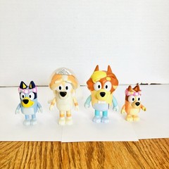 Bluey Wedding Time 3in PVC Figures Lot(4) Bluey Bingo Friskey Uncle Rad Moose