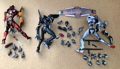 Neon Genesis Evangelion Kaiyodo Figures Lot Of 9 + Accessories AS IS