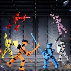 4PCS Mini Titan T-13 Action Figures Set, Assembly Completed Luck Dummy Robot 13