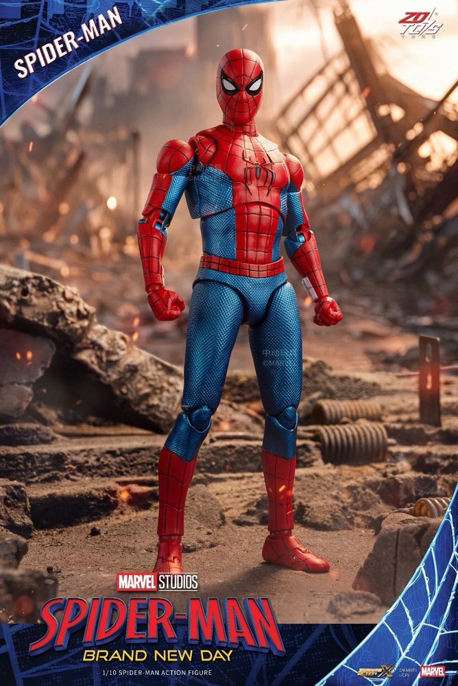 zd toys SPIDER-MAN new red and blue suit brand new day action figure ship August