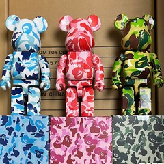 Camouflage Shark Bearbrick 400% Green Blue Red Four Colors 28cm Height Bear Doll