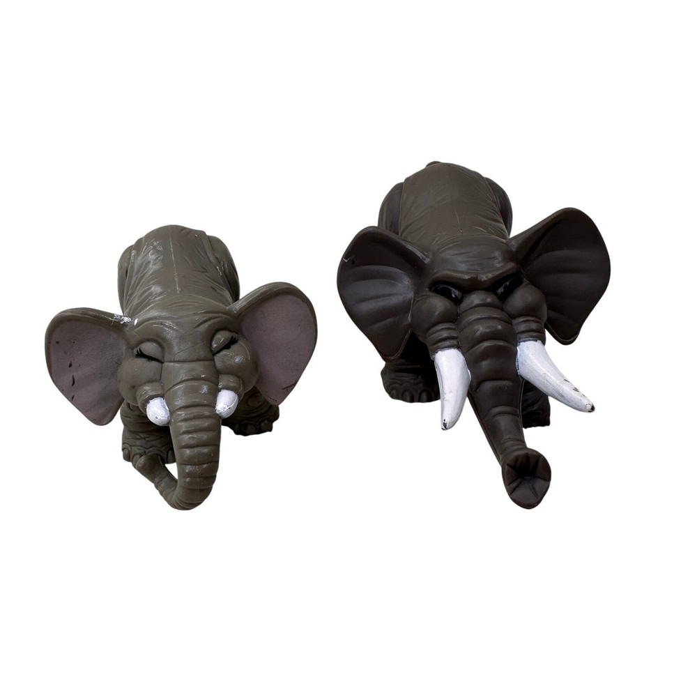 Fisher Price Elephant Figures Vintage 1995 Safari Animal Kids Toy Brown Lot of 2