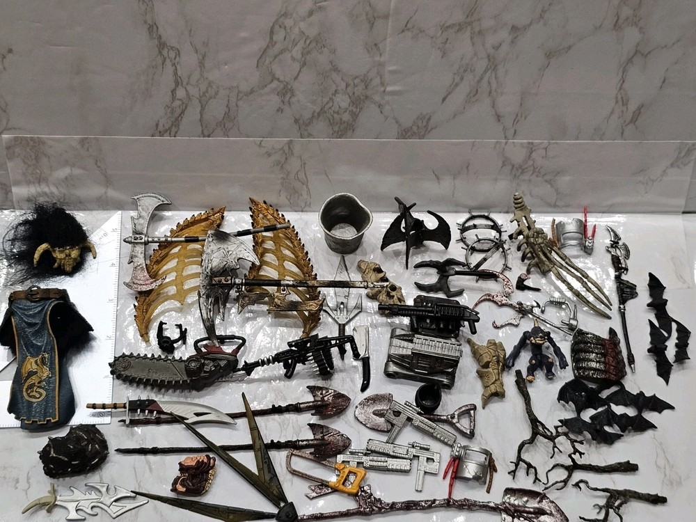 Vintage Toy Figure Lot Weapon Sword Axe Knife Hammer Wings Armor ? McFarlane