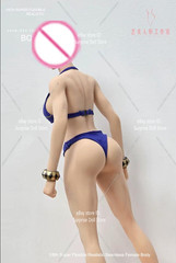 YM507 1/6 Big Bust Waist Muscular Female Body W/Details Pale 12”Flexible Figure
