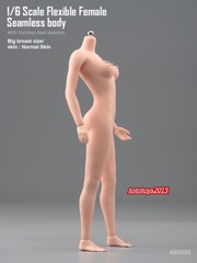 US STOCK 1:6 Flexible Seamless Normal Skin Large Bust Breast Female Figure Body