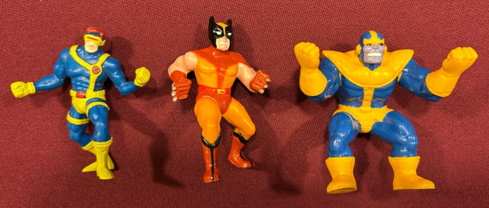 1991 MARVEL SUPERHEROES Thanos, Wolverine, Cyclops PVC Figure/Cake Topper