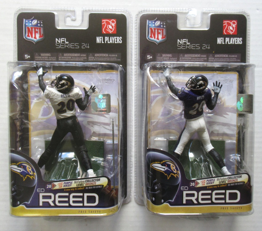 ED REED MCFARLANE NFL 24 RAVENS CL VARIANT LOW #88/500 & REGULAR FIGURE LOT NEW