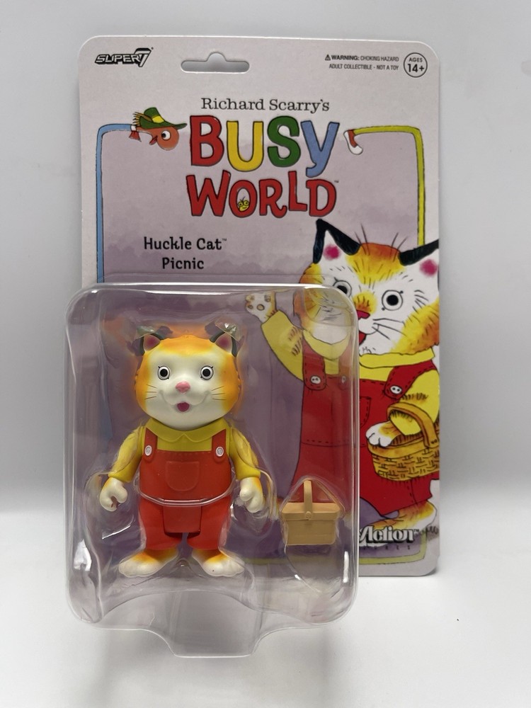 Super7 ReAction Richard Scarry’s Busy World HUCKLE CAT PICNIC Action Figure
