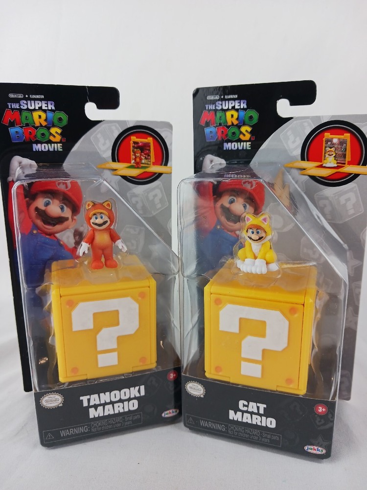 Jakks Pacific Cat & Tanooki Super Mario Bros Movie 1.25 in Mini Figures NEW