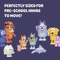 Imaginative Play Set for Toddlers, 12 Articulated Bluey Character Figures