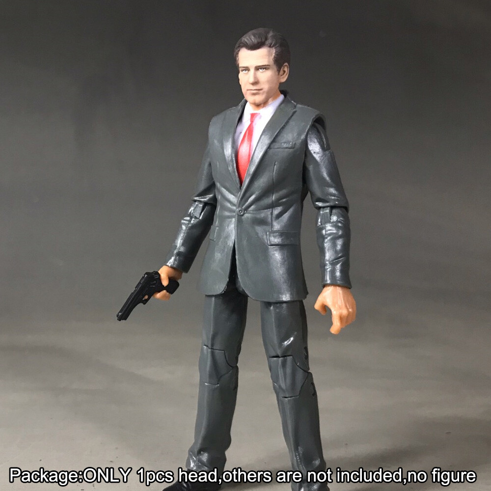 Premium 1/18 007 Goldeneye Pierce Brosnan Male Head Sculpt Head Fit 3.75″ Figure