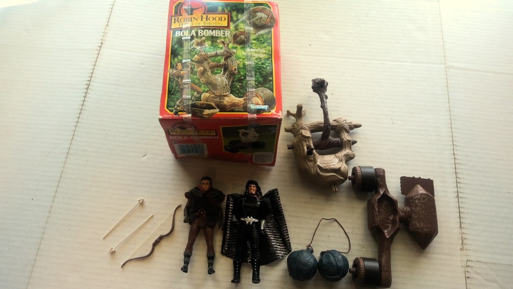 Vintage Robin Hood Bola Bomber with Box Lot Figures 1991 Kenner Nottingham
