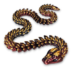 Lot 4 Articulated Snake Fidget Toys 3D Printed Flexible Desk Toy Gift – 21″
