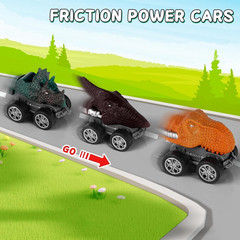 19 in 1 Dinosaur Toys Set for Kids 3 5 7 Includes Dinosaur Truck Cars Figures