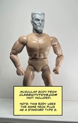 Metallic Man Custom Action Figure Head 1:9 or 1:6 Mego