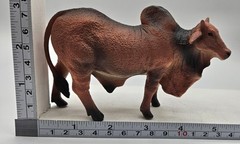 Brown Zebu Bull Figure Toy Gift Child Plastic Figura Toro Cebu Regalo Plástico