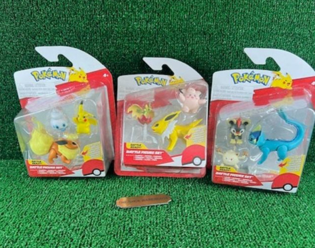 Pokemon Battle Ready Figure Set Jolteon Flareon Vaporeon Jazwares Set (3) NEW