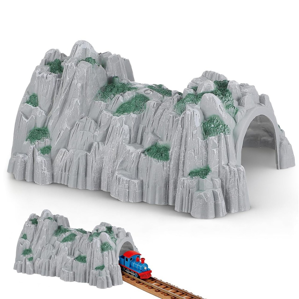 Realistic Mountain Train Tunnel Model HO Scale Scenery 25.5×19.5×11.5cm