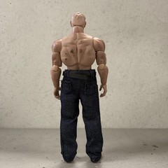 PB-SPT-BU: 1/12 blue jeans with belt for 6 inch muscular body action figure