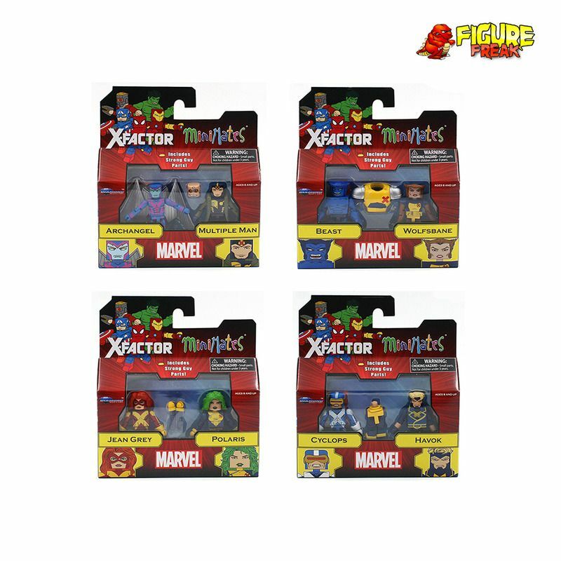 Marvel Minimates Series 78 X-Factor Complete Set w/ Strong Guy Build-A-Figure