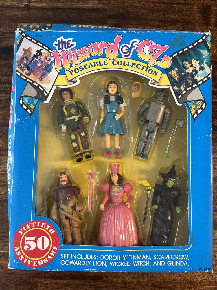 Wizard of Oz Action Figure Toys 50th Anniversary 1988 89 Turner Lot x 6 3.75”