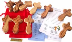 10 Small Pocket Holding Comfort Crosses with Bags and Certificates (10)