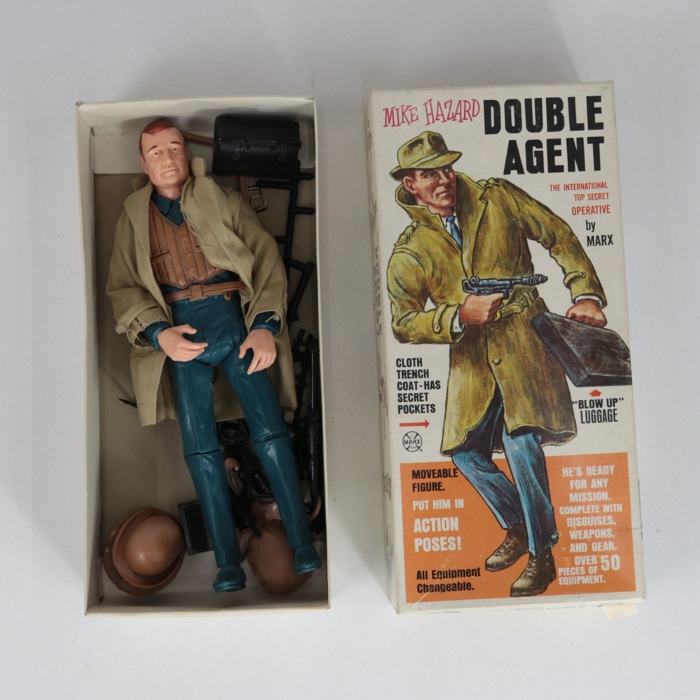 VTG Mike Hazard Double Agent Action Figure Louis Marx 2090, Used, Incomplete