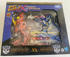 Transformers Collaborative Street Fighter II Mash-Up Hot Rod Ken vs. Arcee Ch…