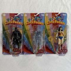 McFarlane DC Super Friends Wonder Woman, Batman, & Superman Red Platinum Figures