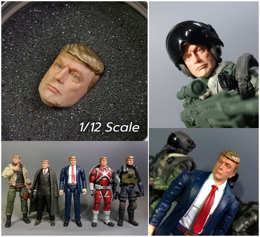 Donald Trump 1/12 head sculpt for custom figure shiped in 10 day ( painted )