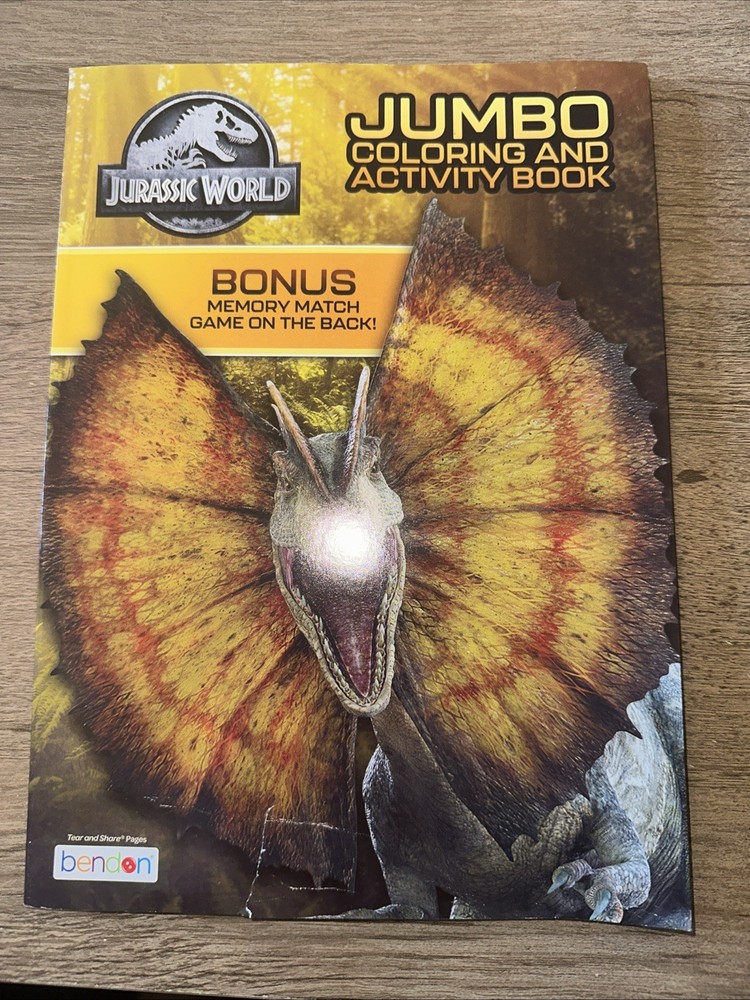 Jurassic World JUMBO Coloring and Activity Book Tear On Bottom