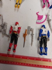 Power Rangers Samurai action figures lot Of 8 Weapons Blue Red Green R38
