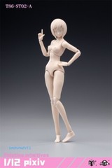 86TOYS 1/12 T86-ST02-A Pale Skin Medium Bust 6″ Female Figure Head Body Dolls