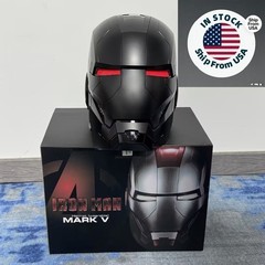 US Iron Man MK5 Black 1:1 Helmet Wearable Voice-control Open&Close Cosplay Boxed